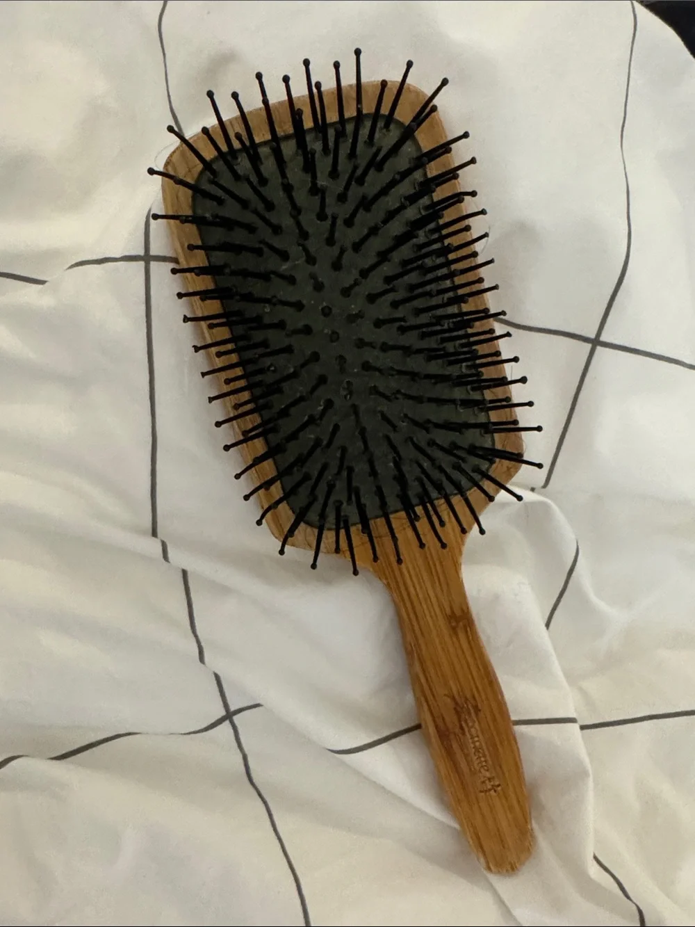 Wood Paddle Hair Brush – Black Bristle Cushion